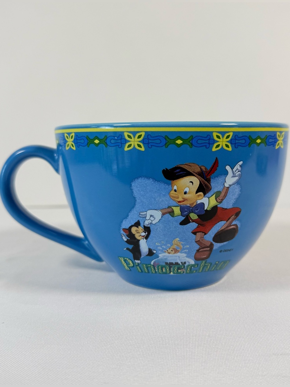 Disney Store Pinocchio Figaro Mug Blue Large Coffee Tea Cup Soup Bowl 20oz New